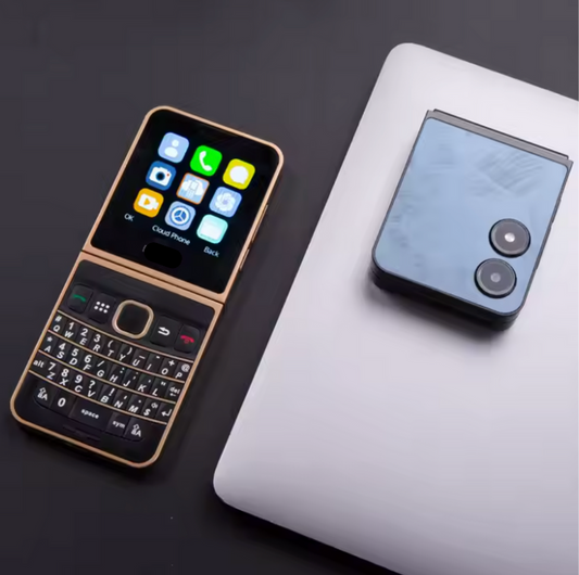 Brand Retro Phone 1.0 - With Qwerty Keyboard - Coffee Brown
